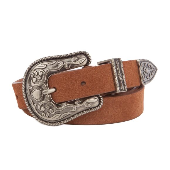 Luсkу Вrаnd Accessories - 9925 Women's Style Fashion Leather Belt With Metal Buckle, Suede Western-tan,